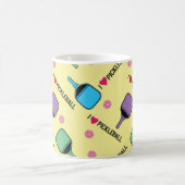 Ik hou van pickleballen met naam, geel koffiemok (Center)