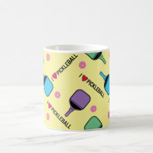 Ik hou van pickleballen op mellow-geel koffiemok