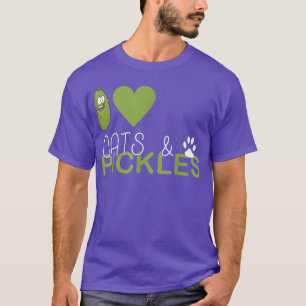 Ik hou van Pickles & Katten, griesmeel, Ve T-shirt