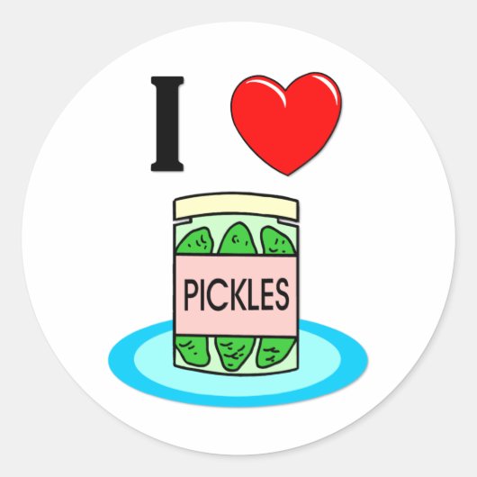Ik hou van Pickles Ronde Sticker (Voorkant)