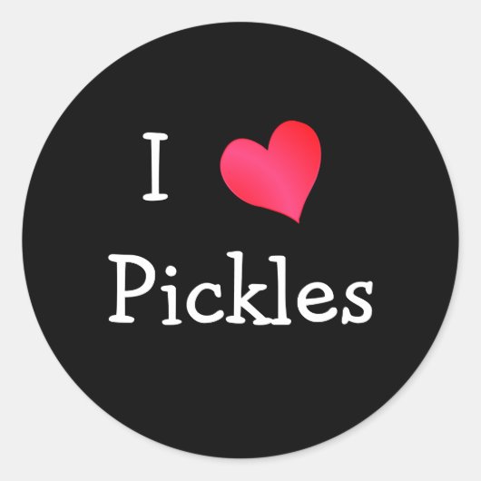 Ik hou van Pickles Ronde Sticker (Voorkant)