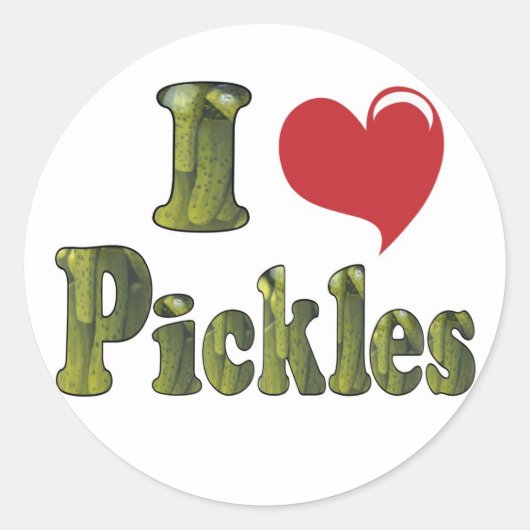 Ik hou van Pickles Ronde Sticker (Voorkant)