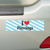Ik hou van Piercings Bumpersticker (Op auto)
