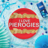 Ik hou van Pierogies Papieren Bordje (Feest)