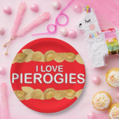 Ik hou van Pierogies Papieren Bordje (Feest)