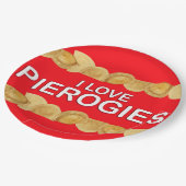 Ik hou van Pierogies Papieren Bordje (Gekanteld)