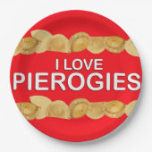 Ik hou van Pierogies Papieren Bordje (Voorkant)