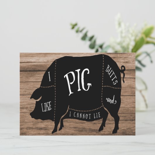 Ik hou van Pig Butts verjaardagsfeestje Kaart (Staand voorkant)
