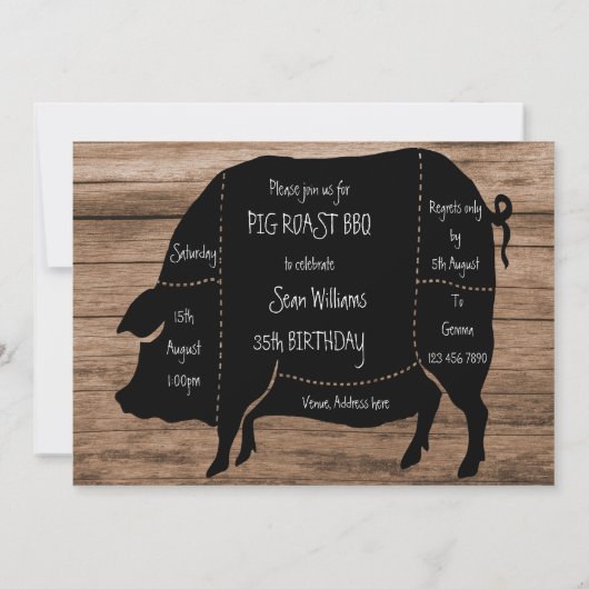 Ik hou van Pig Butts verjaardagsfeestje Kaart (Achterkant)