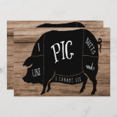 Ik hou van Pig Butts verjaardagsfeestje Kaart (Voorkant / Achterkant)