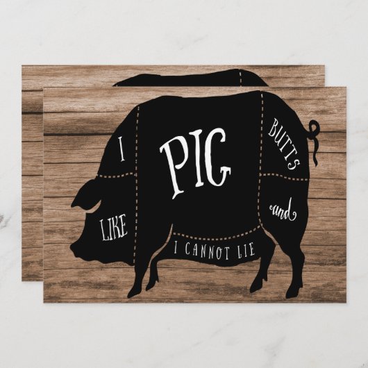 Ik hou van Pig Butts verjaardagsfeestje Kaart (Voorkant / Achterkant)