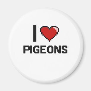 Ik hou van Pigeons Digital Design Magneet