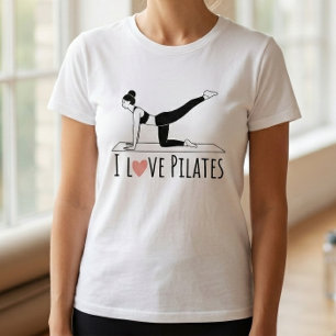 Ik Hou Van Pilates Citaat Eenvoudig Hart Workout T T-shirt