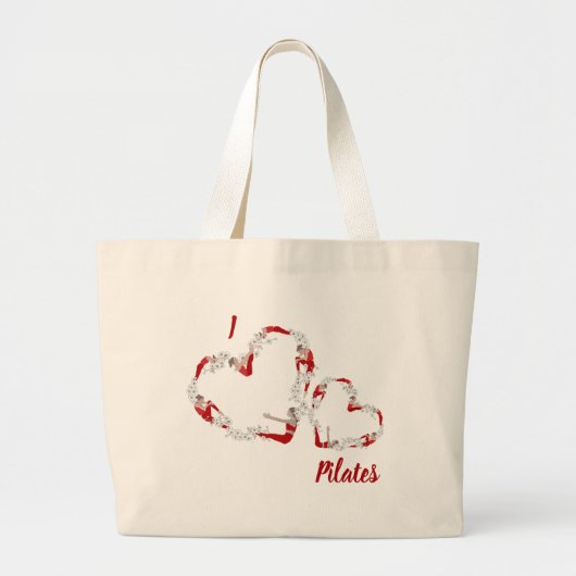 Ik hou van Pilates Large Canvas tas (Voorkant)