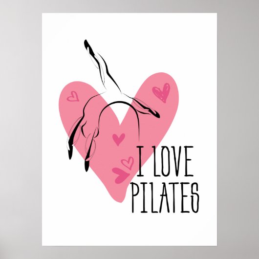 Ik hou van PILATES Pilates Pose op Barrel Poster (Voorkant)
