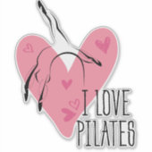 Ik hou van PILATES Pilates Pose op Barrel Sticker (Voorkant)