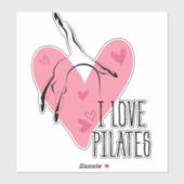 Ik hou van PILATES Pilates Pose op Barrel Sticker (Vel)