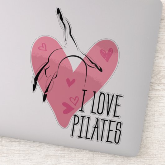 Ik hou van PILATES Pilates Pose op Barrel Sticker (Detail)