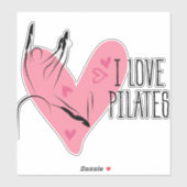 Ik hou van PILATES Pilates Pose op Barrel Sticker (Vel)