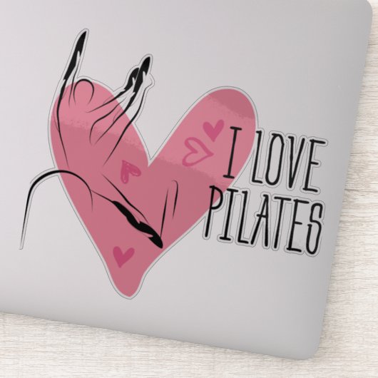 Ik hou van PILATES Pilates Pose op Barrel Sticker (Detail)