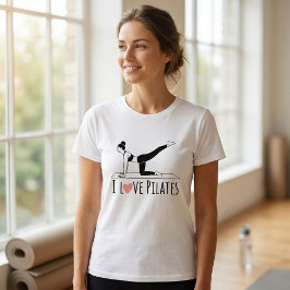 Ik hou van Pilates Quote eenvoudige hart workout T T-shirt