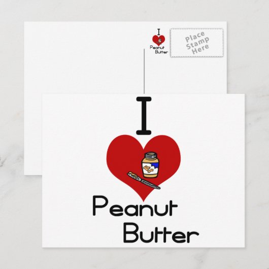 Ik hou van pindakaas briefkaart (Voorkant / Achterkant)