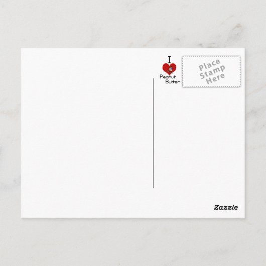 Ik hou van pindakaas briefkaart (Achterkant)