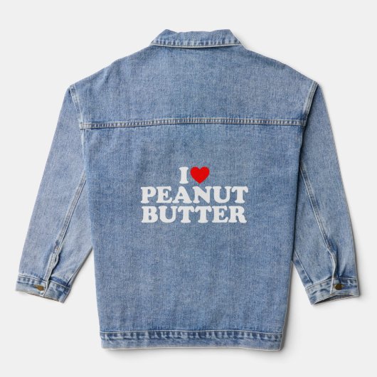 Ik hou van pindakaas ik hart pindakaas denim jacket (Achterkant)