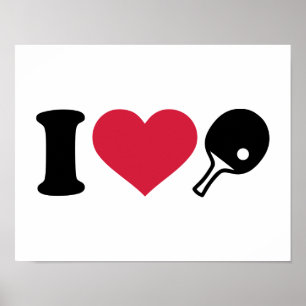 Ik hou van Ping Pong tafel tennis Poster