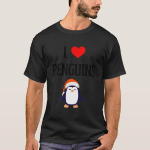 Ik hou van pinguïns als hij pinguïns zeevogels t-shirt