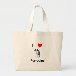 Ik hou van pinguins Bag Grote Tote Bag