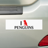 Ik hou van pinguïns bumpersticker (Op auto)