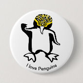 Ik hou van PINGUÏNS - Dierenvriend - Natuur Ronde Button 7,6 Cm (Voorkant)