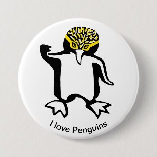 Ik hou van PINGUÏNS - Dierenvriend - Natuur Ronde Button 7,6 Cm