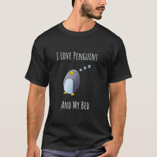 Ik hou van pinguïns en mijn bed pinguïn voor kinde t-shirt