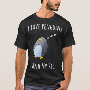 Ik hou van pinguïns en mijn bed pinguïn voor kinde t-shirt