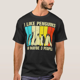 Ik hou van pinguïns en misschien 3 mensen die aqua t-shirt