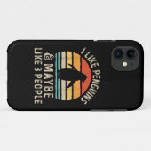Ik hou van pinguïns en misschien 3 mensen grappige Case-Mate iPhone case (Achterkant (horizontaal))