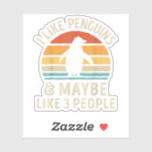 Ik hou van pinguïns en misschien 3 mensen grappige sticker (Vel)