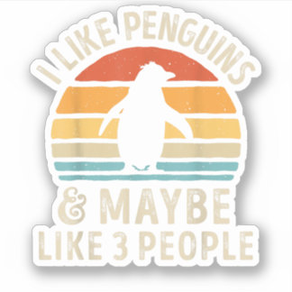 Ik hou van pinguïns en misschien 3 mensen grappige sticker
