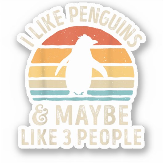 Ik hou van pinguïns en misschien 3 mensen grappige sticker (Voorkant)
