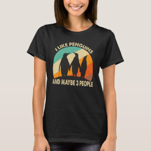 Ik hou van pinguïns en misschien 3 mensen t-shirt