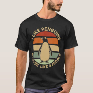 Ik hou van pinguïns en misschien als 3 mensen ping t-shirt