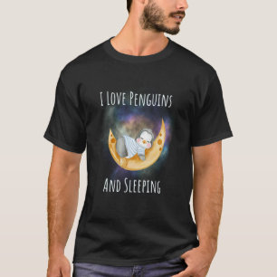 Ik hou van pinguïns en slapende pinguïn voor kinde t-shirt
