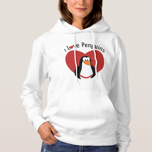 Ik hou van pinguïns hoodie (Voorkant)
