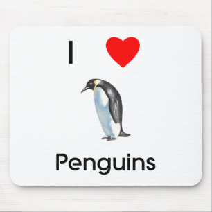 Ik hou van pinguïns Mousepad Muismat