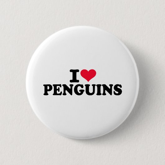 Ik hou van pinguïns ronde button 5,7 cm (Voorkant)