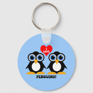 Ik hou van pinguïns sleutelhanger