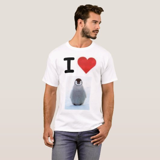Ik hou van pinguïns t-shirt (Voorkant volledig)