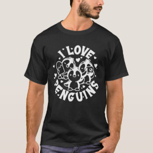 Ik hou van pinguïns voor vrouwen Mannen Jeugdeping T-shirt